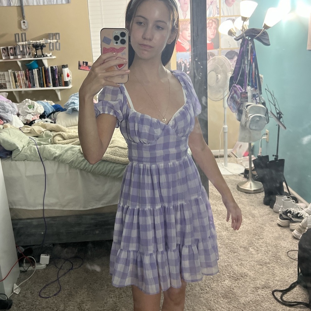 Cute Purple Picnic Dress From Princess Polly, US Size 0